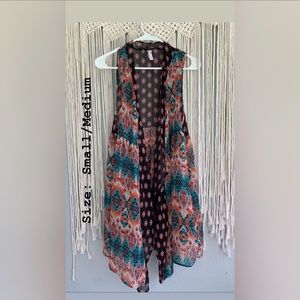 sheer multicolored cover up